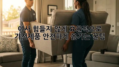 이사, 힘들지 않게 효율적으로! 가전제품 안전하게 옮기는 꿀팁
